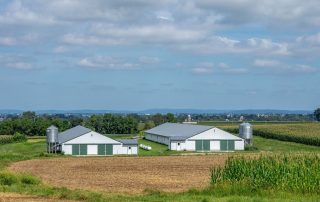 Rural farm with solar panels